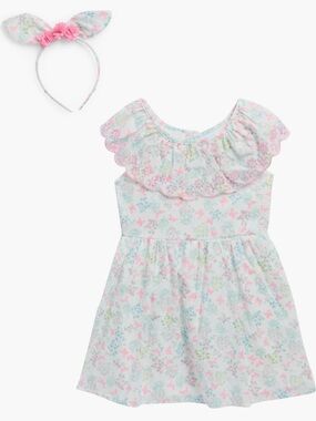NEW…Draper James Floral Ruffled Sundress with Headband